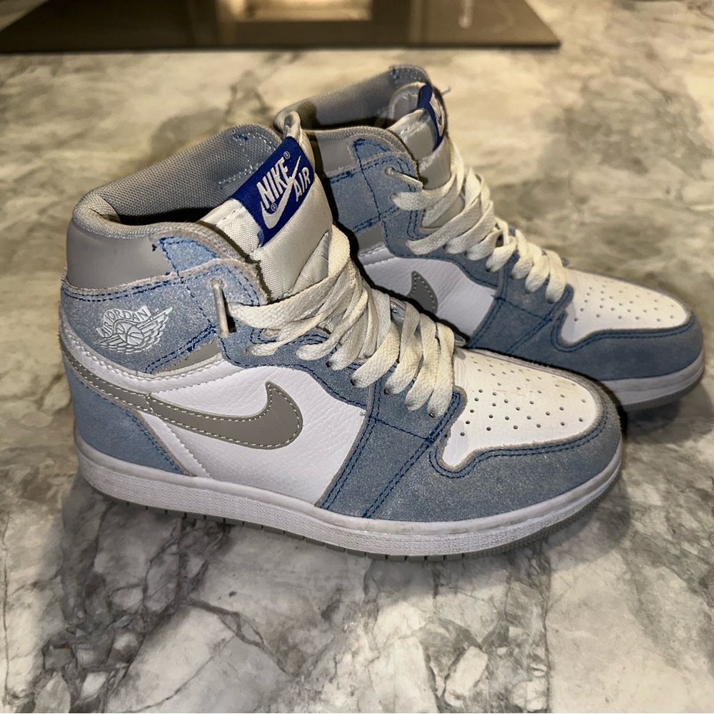 Nike High-Top Sneakers in Blue, White, and Gray